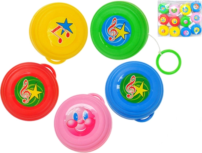 Plastikust jojo, läbimõõt 5,5 cm – 5 värvi, komplekt 12 tk kotis