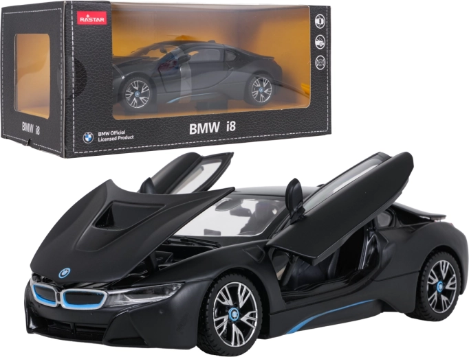 Metallmudel BMW i8 mõõtkavas 1:24, must RASTAR