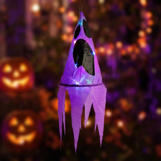 Lilla Halloweeni rippuv kummitusvalgusti 10 värvilise LED-iga