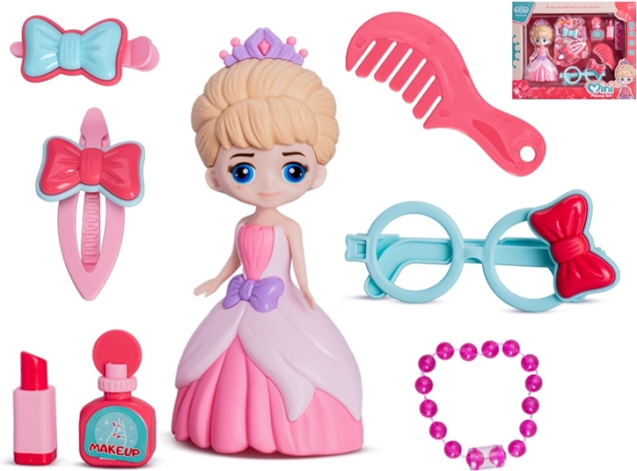 Princess doll 16 cm with beauty set