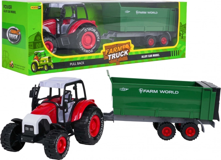 Metallist traktor eemaldatava haagisega, hoorattaga (pull-back)