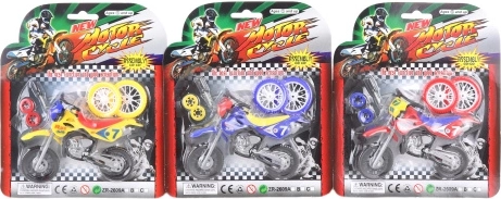 Screw-together motorcycle with accessories for kids