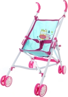 Foldable umbrella stroller for dolls with owls - 1 piece