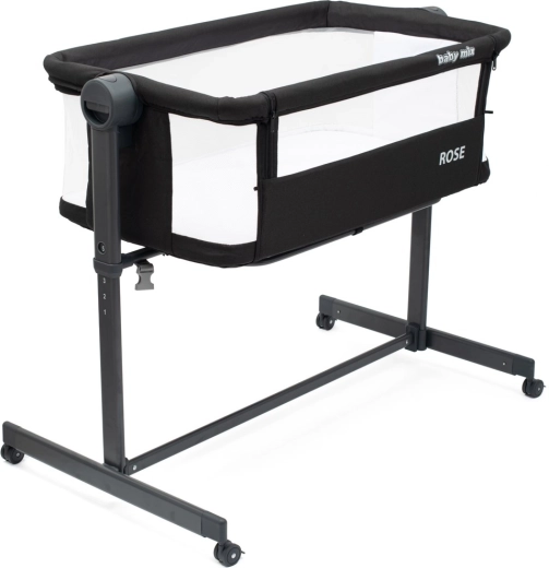 Baby Mix Rose Bedside Crib Black