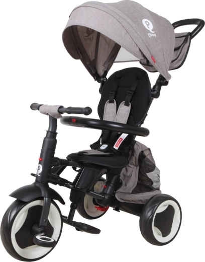 Qplay Rito Plus children's tricycle with push handle - grey