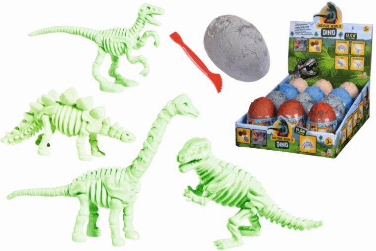 Väljakaevamiskomplekt dinosauruse skeletiga munas