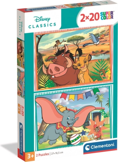 Pusle 2×20 Super Color DISNEY CLASSICS – LÕVIKUNINGAS ja DUMBO Clementoni