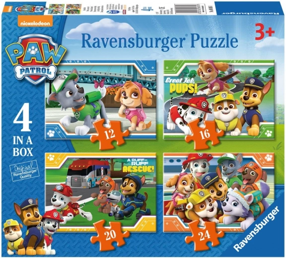 Ravensburgeri pusle PAW PATROL – 4 ühes (12/16/20/24 tükki)