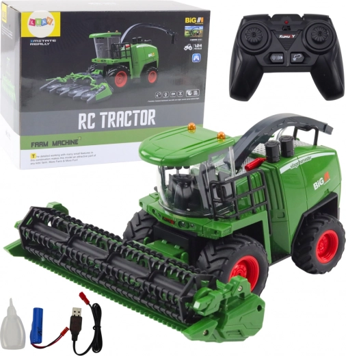 Green remotely controlled corn and grain combine 1:24
