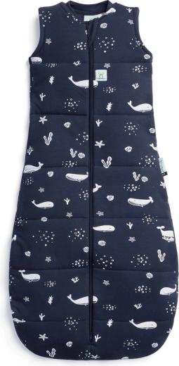 Ergopouch laste orgaanilisest puuvillast magamiskott Jersey Whale 2,5 TOG (3–12 kuud, 6–10 kg)