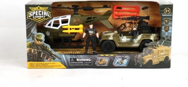 Military Vehicle and Helicopter Set