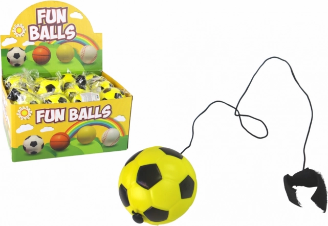 Jalgpallipall kummipaelal (jojo) 6 cm – kollane