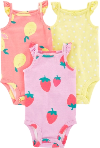 Carter's tüdrukute õlapaeltega bodid Dots Fruit 3 tk (3 m)