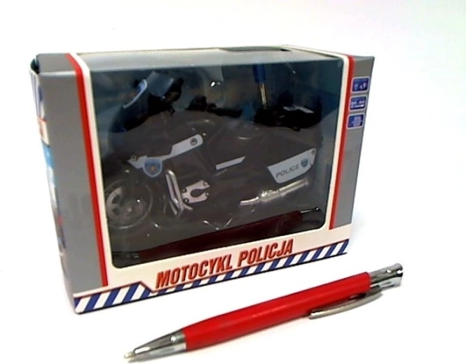 Police motorcycle with light and sound 13 cm