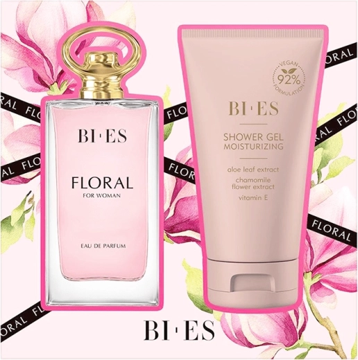 Naiste kinkekomplekt BI-ES Floral – parfüümvesi 90 ml + dušigeel 150 ml