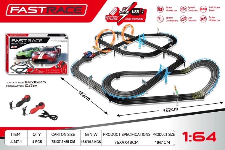 Toyota kaugjuhtimisega võidusõidurada mõõtkavas 1:64