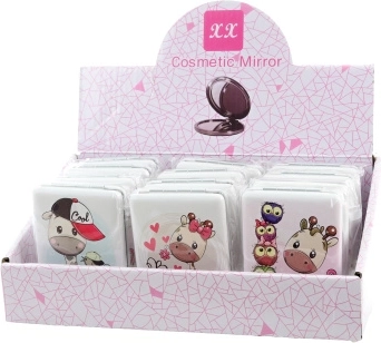 Pocket mirror with giraffe motif, 6 types
