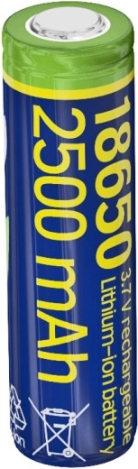 Li-ion battery 18650 3.7 V 2500 mAh (10C) with flat terminals