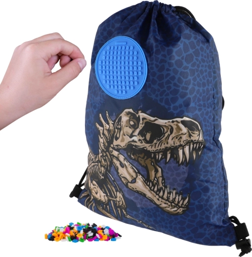 Pixie Crew dinosaur drawstring backpack with small panel