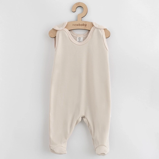 New Baby beige infant footed sleepsuit