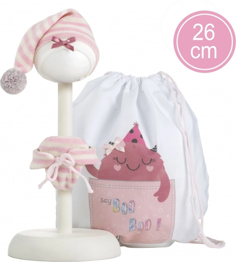 Riietuskomplekt beebinukule New Born suurusega 26 cm koos lisatarvikutega