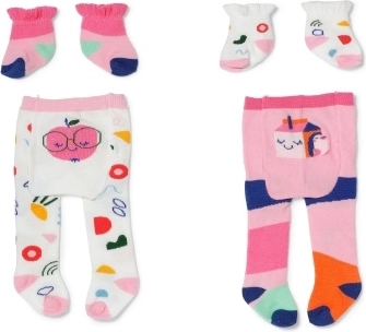 Patterned tights and socks for BABY born 43 cm dolls, 2 variants