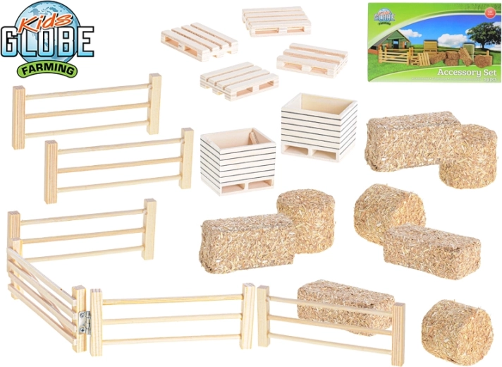 Farmi lisatarvikute komplekt 1:32 KIDS GLOBE FARMING, 19 tk