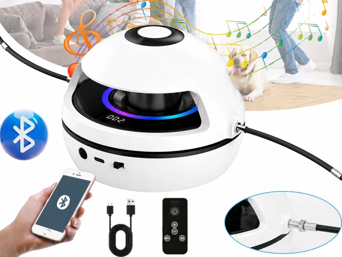 Bluetooth music, light effects, and rechargeable battery