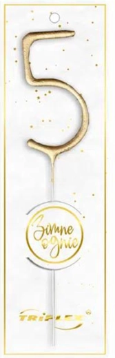 Sparkler number 5 gold 16.5 cm