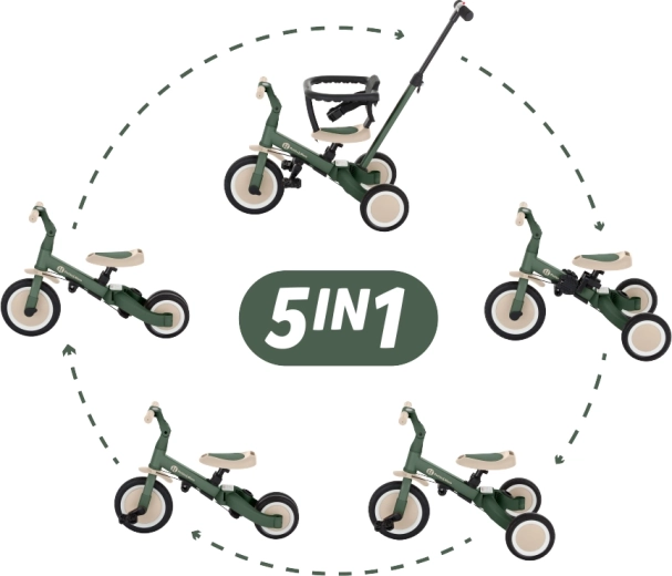 Petite&Mars multifunctional tricycle 5in1 Turbo misty green