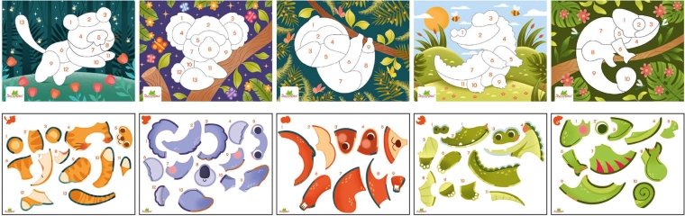 Pockets Stickers by Numbers – Mysterious Animals