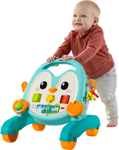 2-in-1: seated play and a push toy for first steps