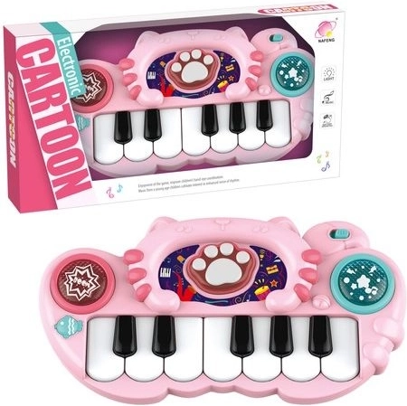 Pink children's kitty piano with light and sound effects
