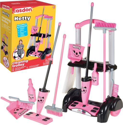 Casdon Hetty Cleaning Trolley for Children with Mop and Broom