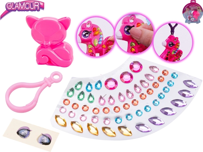 Creative glamour keychain decorating set – jeweled animal