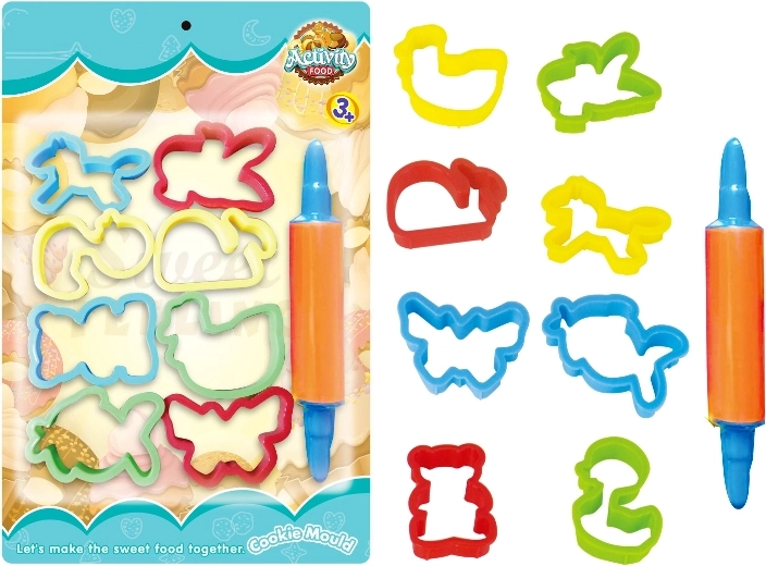 Cutters and Rolling Pin Set for Modeling Clay