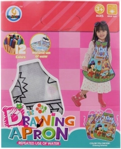 Coloring apron with a blooming garden motif