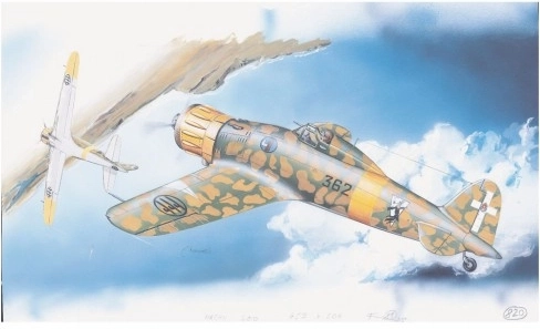 Macchi M.C. 200 Saetta lennukimudeli ehituskomplekt (16,1 × 21,2 cm)