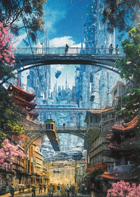Puzzle HEYE Future Cities: Äripiirkond 1000 tükki