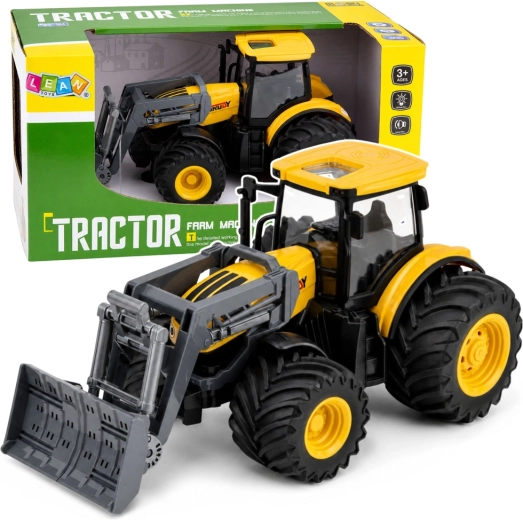 Tractor with front plow, lights and sounds 1:24 – yellow