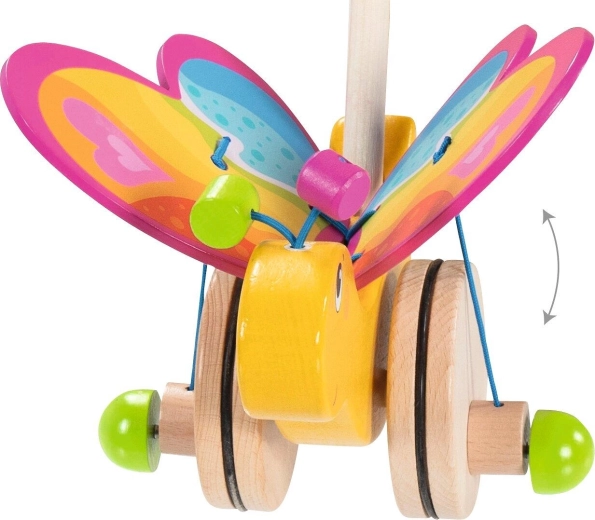 Goki Labelle wooden butterfly push-along toy