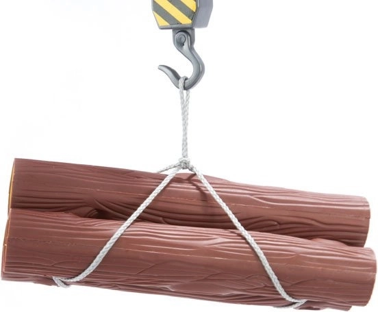 Lifting loads: hook, rope and logs included