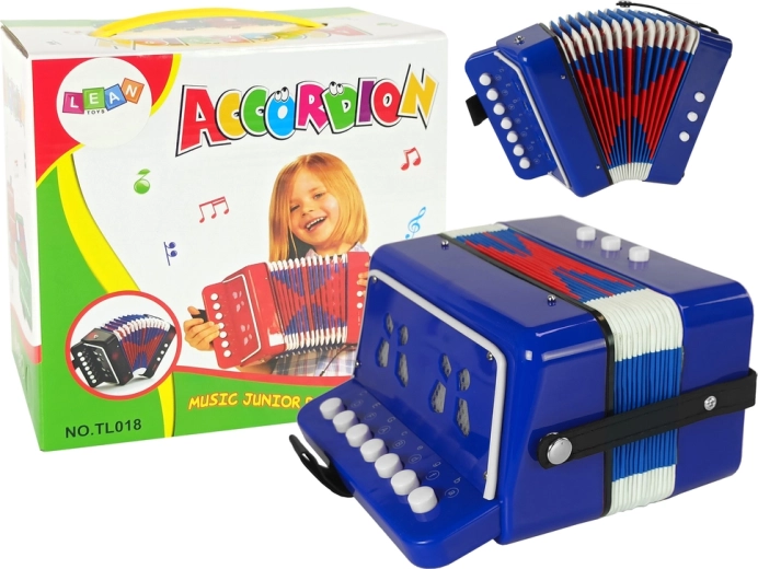 Accordion instrument for little musicians Blue