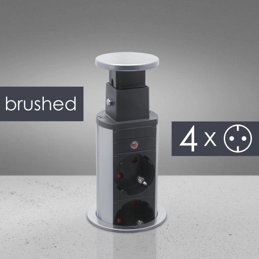 Extendable desktop power strip with 4 sockets