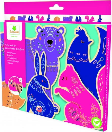 Scratch Art Forest Animals