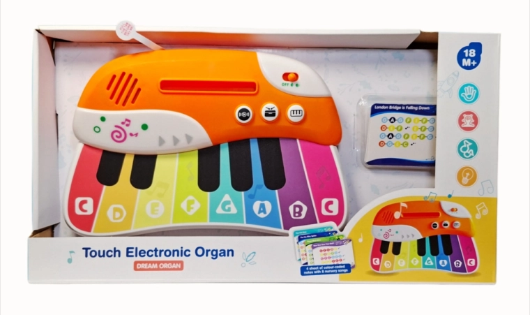Laste elektrooniline klaver mängukaartidega