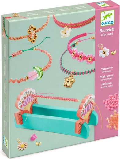 Djeco creative set for macramé and beaded bracelets – pink