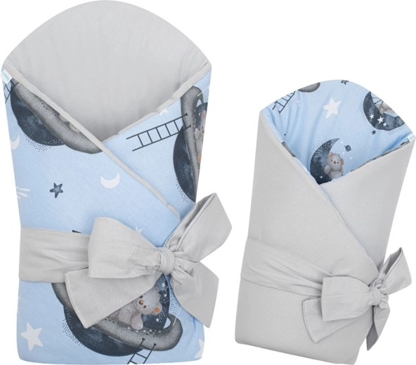 Double-sided baby swaddle New Baby Teddy Bear in Space 80×80 cm