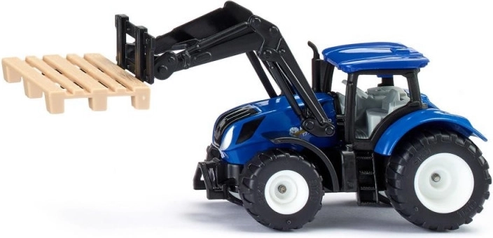 Siku traktor New Holland kaubaalusekahvlite ja kaubaalusega