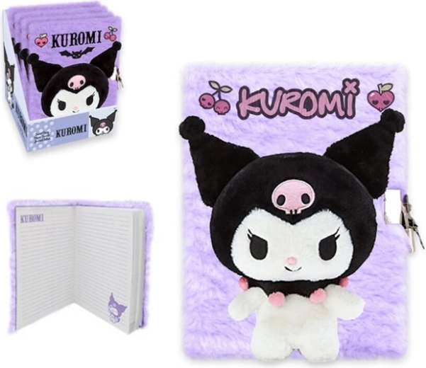 Plush 3D A5 KUROMI Diary with Zipper